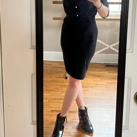 Crocodile Texture Black Chelsea Ankle Boot - Picture 7 of 7